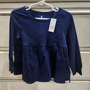 Gap kids 3t girl navy blue peplum top